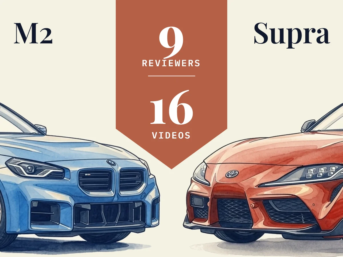 M2 vs Supra: 9 reviewers compared across 16 videos